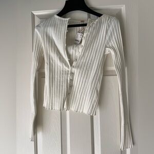 Free People Ribbed Button-Down Top